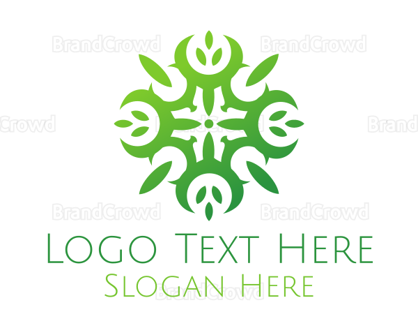 Organic Leaf Mandala Logo