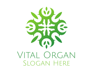 Organic Leaf Mandala logo design