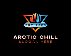 Iceberg - Triangle Fire Ice logo design