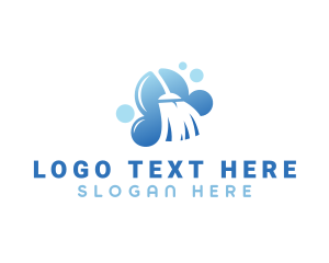 Clean - Janitorial Broom Cleaning logo design