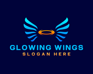 Wings Halo Fly logo design