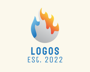 Heating - Industrial Heating Cooling logo design