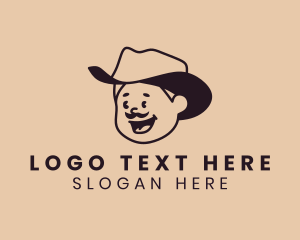 Clothing - Cowboy Mustache Man logo design