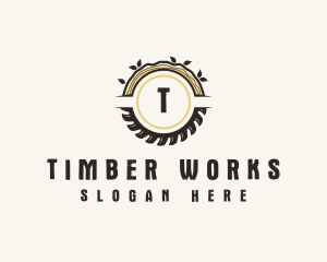 Saw Logging Carpentry logo design