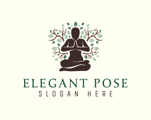 Pose - Nature Yoga Fitness logo design