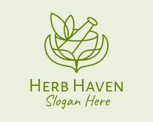 Herbs - Green Herbs Pestle logo design