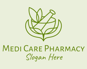 Pharmacist - Green Herbs Pestle logo design