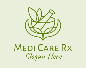 Pharmacist - Green Herbs Pestle logo design