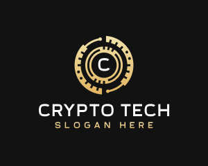 Bitcoin Crypto Technology logo design