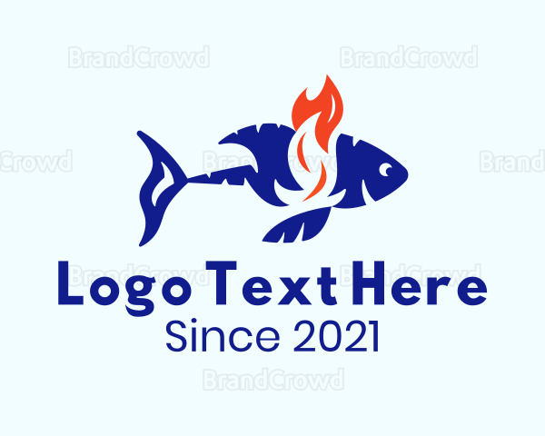 Flaming Tuna Fish Logo