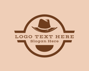 Bull Riding - Western Cowboy Hat logo design