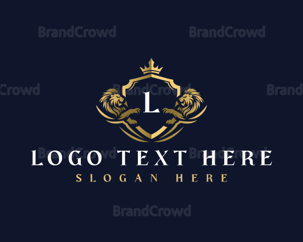 Elegant Lion Shield Logo