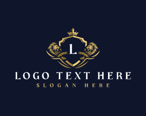 Elegant Lion Shield Logo