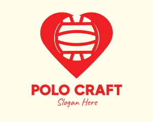 Water Polo Ball Heart logo design