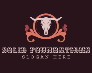 Cattle - Western Buffalo Horns logo design