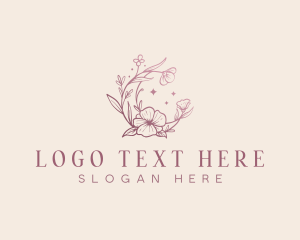 Floral Moon Flower Logo