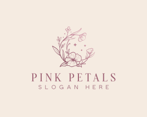 Floral Moon Flower logo design