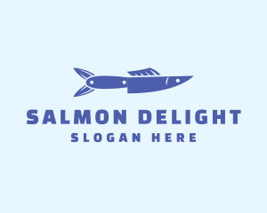 Salmon - Culinary Fish Knife logo design