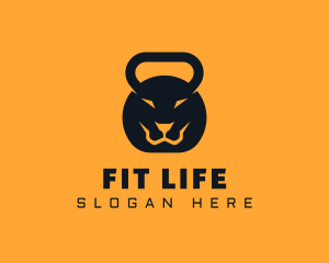 Lion Kettlebell Fitness logo design