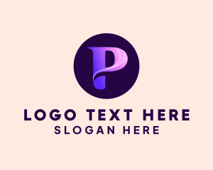 Hair Salon - Purple Gradient Letter P logo design