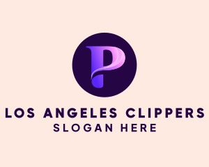 Beauty Vlogger - Purple Gradient Letter P logo design