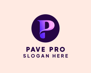 Purple Gradient Letter P logo design