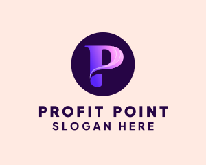 Purple Gradient Letter P logo design