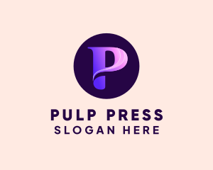 Purple Gradient Letter P logo design