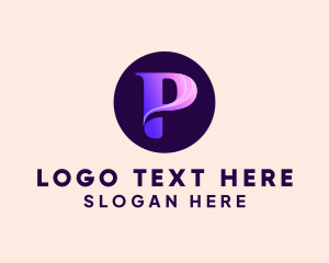 Hair Dresser - Purple Gradient Letter P logo design