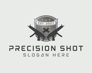 Riffle Gun Bullet logo design