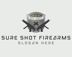 Riffle Gun Bullet logo design