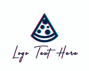 Anaglyph - Pizza Dining Glitch logo design