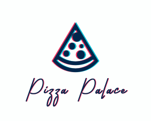 Pizza - Pizza Dining Glitch logo design