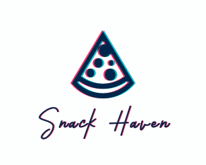 Pizza Dining Glitch logo design