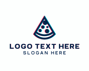 Dining - Pizza Dining Glitch logo design