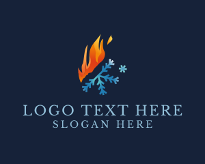 Heat - Gradient Fire Snowflake logo design