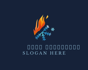 Thermal - Gradient Fire Snowflake logo design