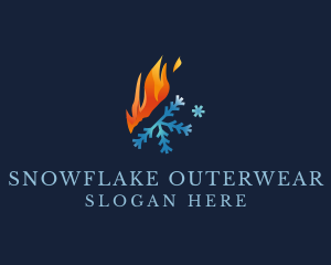 Gradient Fire Snowflake logo design