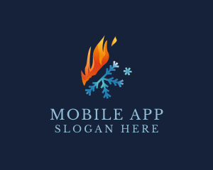 Heat - Gradient Fire Snowflake logo design