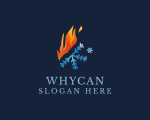 Ac - Gradient Fire Snowflake logo design