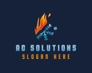 Gradient Fire Snowflake logo design