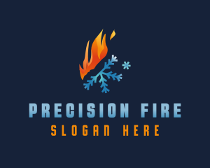 Gradient Fire Snowflake logo design