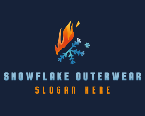 Gradient Fire Snowflake logo design