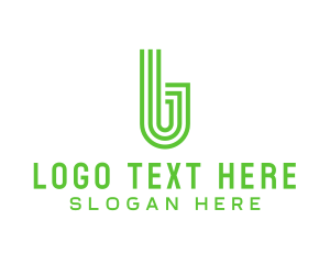 Modern - Green Stripe Letter B logo design