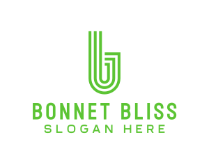 Green Stripe Letter B logo design