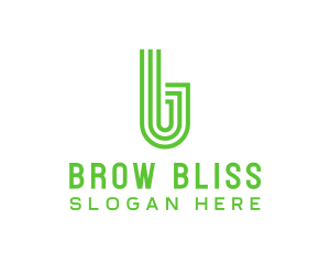 Green Stripe Letter B logo design