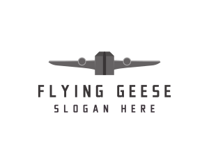 Flying  Cargo Plane logo design