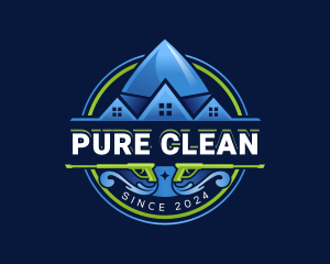 Water Pressure Wash Cleaning logo design