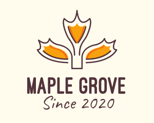 Maple - Dry Autumn Leaf logo design