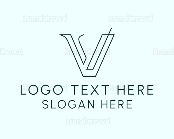 Modern Agency Brand Letter V Logo